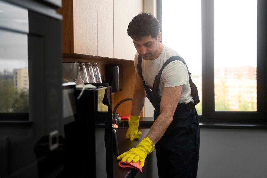 medium shot man cleaning indoors 23 2150454569